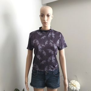 The Ragged Priest crop top shirt mock neck gray baby tee dolls kill short sleeve